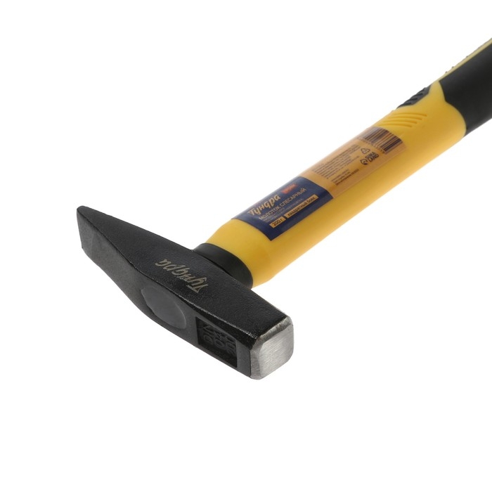 Молоток слесарный ТУНДРА ПРОФИ, квадратный боек, фиберглассовая 3К рукоятка, 200 г Молоток слесарный ТУНДРА ПРОФИ, квадратный боек, фиберглассовая 3К рукоятка, 200 г