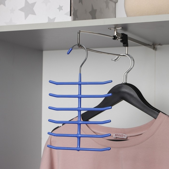 Вешалка многоуровневая для галстуков Доляна, антискользящее покрытие, 25&times;16 см, цвет МИКС