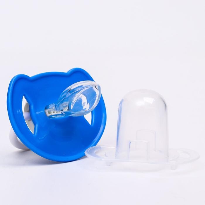 Соска - пустышка силиконовая ортодонтическая &laquo;Чайка&raquo;, от 6 мес., цвет голубой