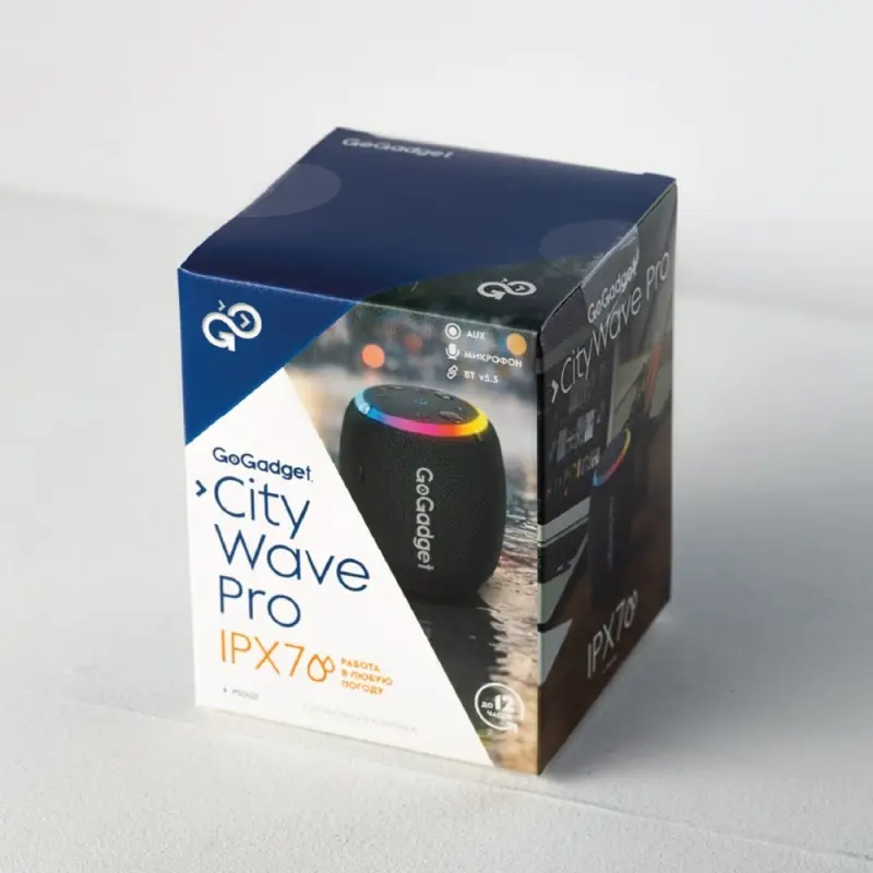 Водонепроницаемая колонка c подсветкой CityWave Pro, черная