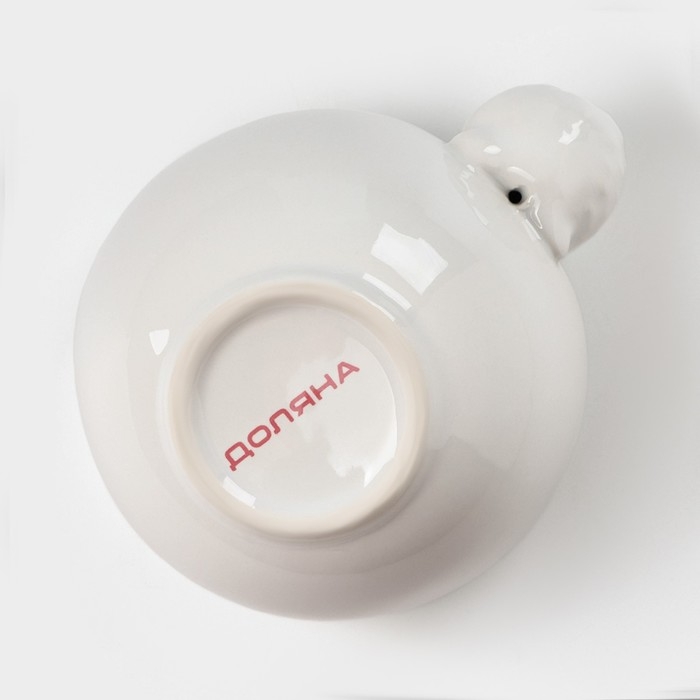 Салатник Доляна &laquo;Ёжик в золотом&raquo;, 12,5&times;10,2&times;8,7 см, цвет белый