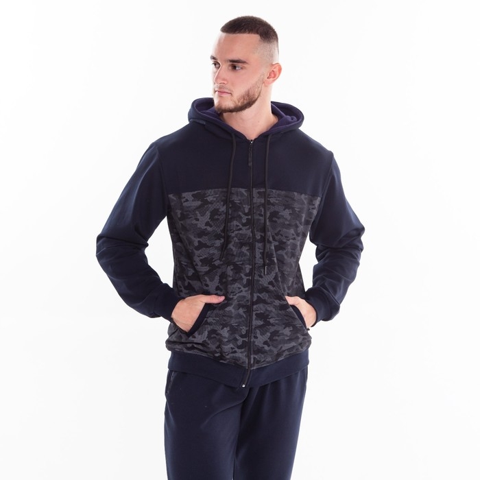 Костюм мужской (толстовка/брюки), цвет тёмно-синий, размер 56 Костюм мужской (толстовка/брюки), цвет тёмно-синий, размер 56