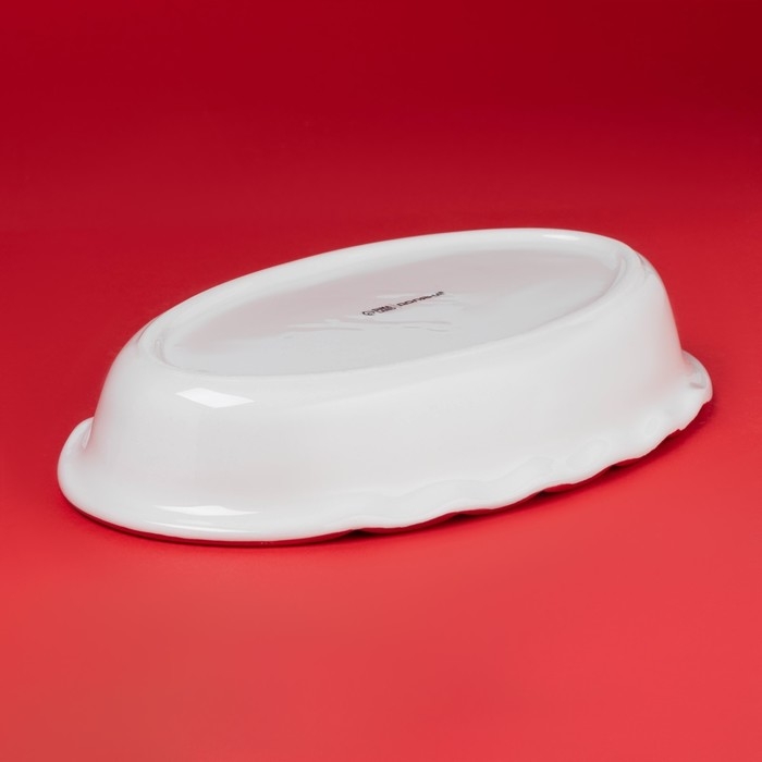 Новгодняя форма для запекания Доляна &laquo;Сани Деда Мороза&raquo;, керамика, 28&times;18&times;5 см, цвет белый