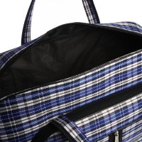 Сумка дорожная на молнии, наружный карман, длинный ремень, цвет синий/белый Сумка дорожная на молнии, наружный карман, длинный ремень, цвет синий/белый