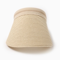 Козырёк женский плетёный MINAKU цвет бежевый, р-р 56-58 Козырёк женский плетёный MINAKU цвет бежевый, р-р 56-58