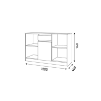 Тумба ТВ Парус, 1200х400х430 Белый/дуб Вотан