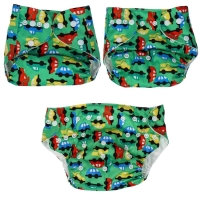 Трусики-подгузник, многоразовый &laquo;Машинки&raquo;, цвет зеленый, Крошка Я