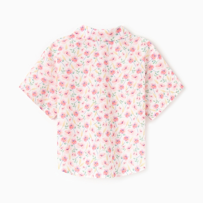 Рубашка для девочки KAFTAN Рубашка для девочки KAFTAN "Цветы", р.34 (122-128), розовый