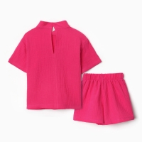 Комплект (блузка и шорты) для девочки MINAKU, цвет фуксия, рост 122 см