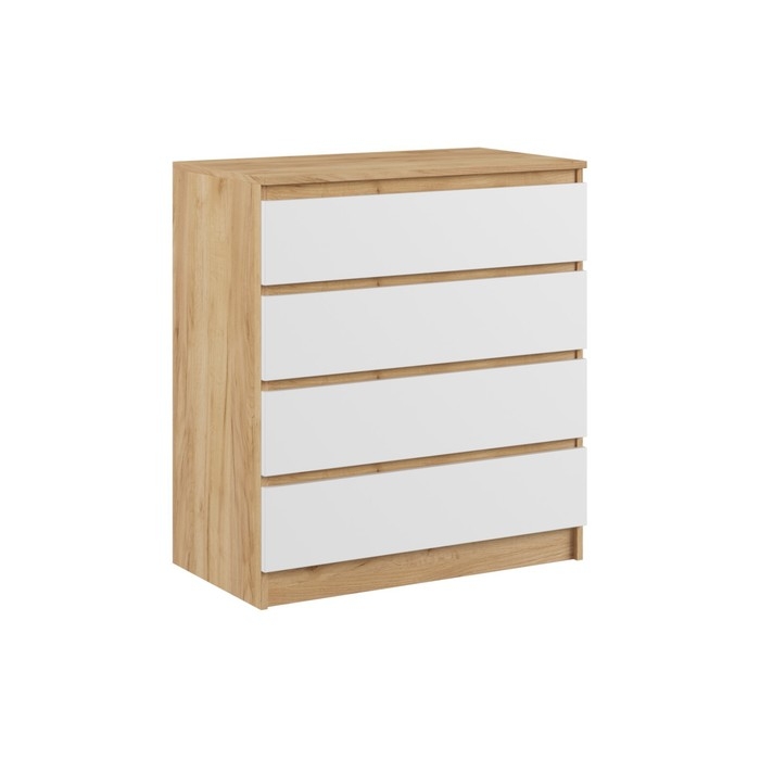 Комод с 4 ящиками Мадера, 800х420х1000, Дуб крафт золотой/Белый Комод с 4 ящиками Мадера, 800х420х1000, Дуб крафт золотой/Белый