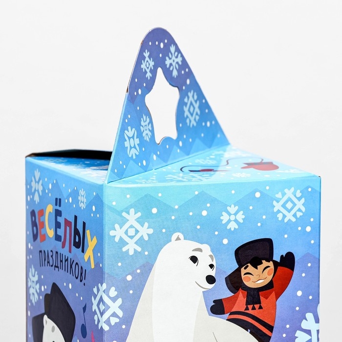 Новый год. Коробка подарочная складная "Умка" 11 х 11 х 17,2 см.