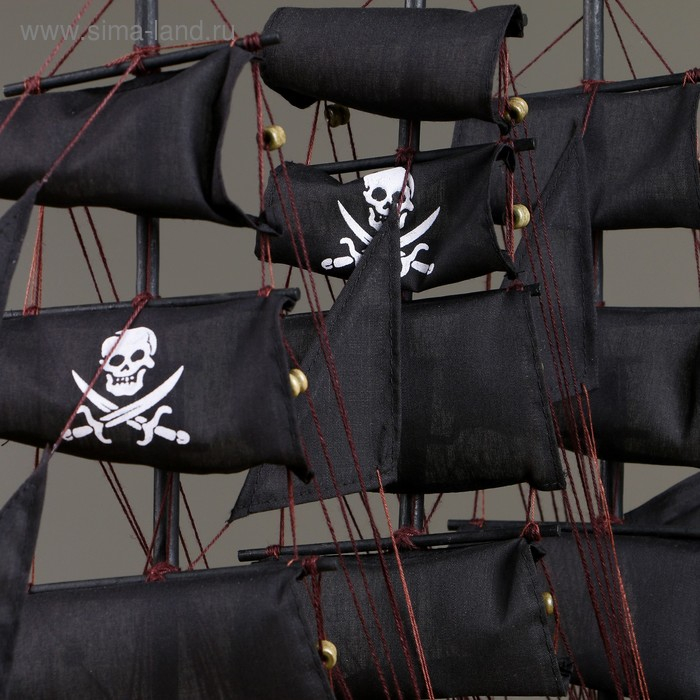 Корабль &laquo;Золотая лань&raquo;,  черные паруса, 50х9х45 см