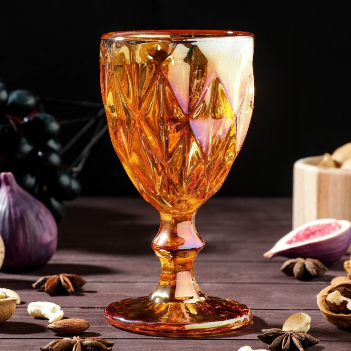 Набор бокалов из стекла Magistro &laquo;Круиз&raquo;, 250 мл, 2 шт, цвет янтарный