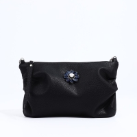 Сумка кросс-боди RICHET на молнии, наружный карман, цвет чёрный Сумка кросс-боди RICHET на молнии, наружный карман, цвет чёрный