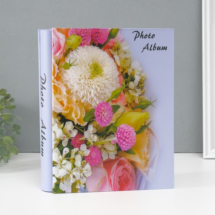 Фотоальбом на 200 фото 10х15 см "Весенний букет" МИКС 5,5х20,5х26,5 см