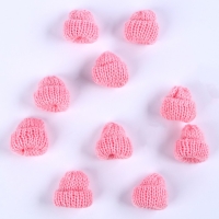 Шапка для игрушек вязаная, набор 10 шт., цвет розовый Шапка для игрушек вязаная, набор 10 шт., цвет розовый