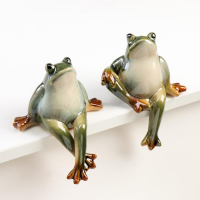 Сувенир керамика "Лягушка" набор 2 штуки 14х10х11,5 см