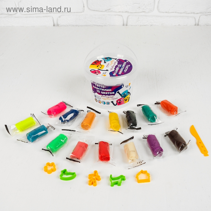 Тесто-пластилин, 15 цветов