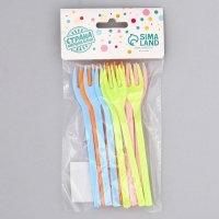 Вилки пластиковые, в наборе 12 шт., цвета МИКС Вилки пластиковые, в наборе 12 шт., цвета МИКС