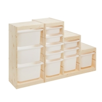 Стеллаж TROFAST-2, с контейнерами, вертикальный, Массив сосны