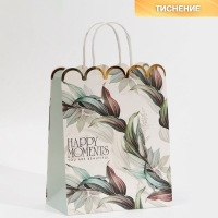 Пакет подарочный крафтовый, упаковка, «Moments», 18 х 23 х 10 см Пакет подарочный крафтовый, упаковка, «Moments», 18 х 23 х 10 см