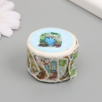 Наклейка бумага "Двери и окна в цветах" 1,2 - 2,5 см 100 шт в рулоне 11х8 см Наклейка бумага "Двери и окна в цветах" 1,2 - 2,5 см 100 шт в рулоне 11х8 см