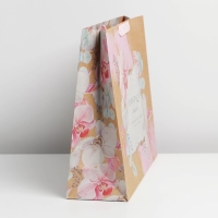 Пакет подарочный крафтовый горизонтальный, упаковка, «Прекрасной», L 40 х 31 х 11,5 см Пакет подарочный крафтовый горизонтальный, упаковка, «Прекрасной», L 40 х 31 х 11,5 см