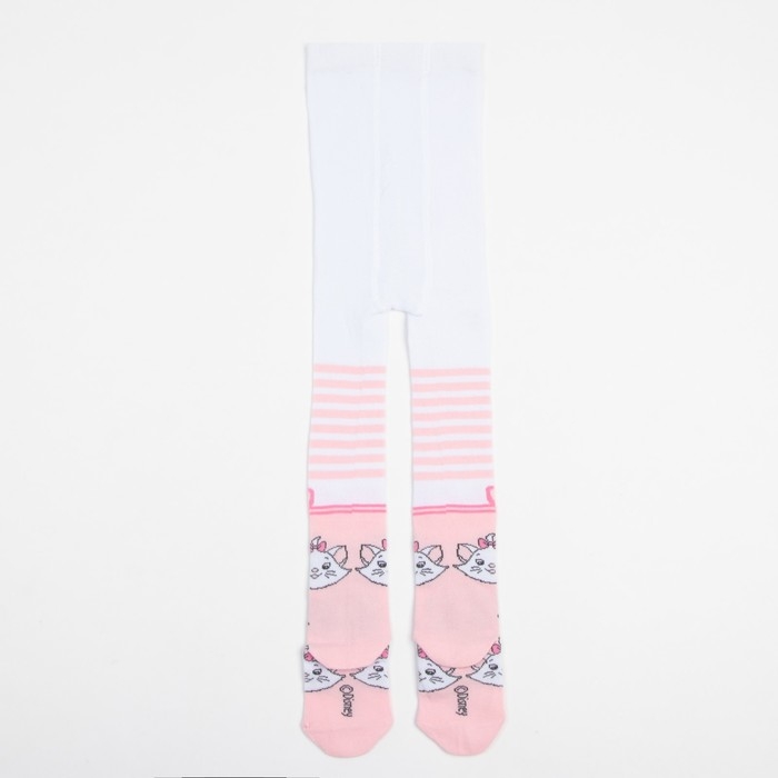 Колготки детские &laquo;Мари&raquo;, Коты аристократы, рост 110-116 см, цвет белый/розовый