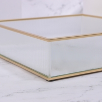 Органайзер для хранения «RIPPLES», стеклянный, с зеркальным дном, 1 секция, 20 × 20 × 5 см, цвет прозрачный/медный Органайзер для хранения «RIPPLES», стеклянный, с зеркальным дном, 1 секция, 20 × 20 × 5 см, цвет прозрачный/медный