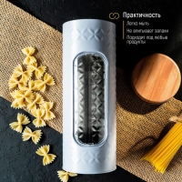 Банка для сыпучих продуктов «Сканди», 23×8,5 см, с окошком, цвет белый Банка для сыпучих продуктов «Сканди», 23×8,5 см, с окошком, цвет белый