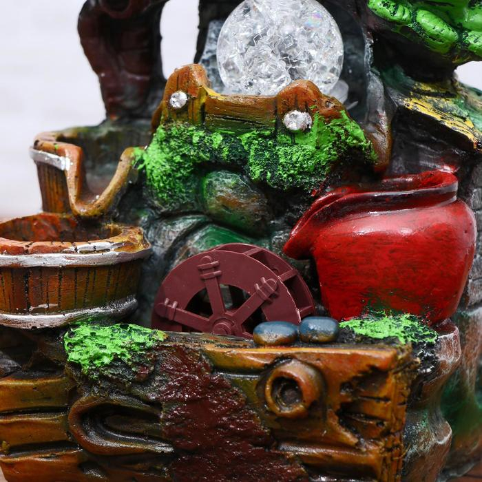 Фонтан Фонтан "Чаши под соломенной крышей" 14х19 см (с подсветкой)