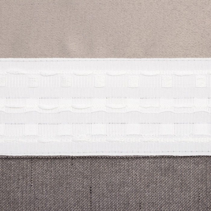 Штора портьерная Этель &laquo;Классика&raquo;, цвет тёмно бежевый, на шторной ленте, 145х265 см, 100% п/э