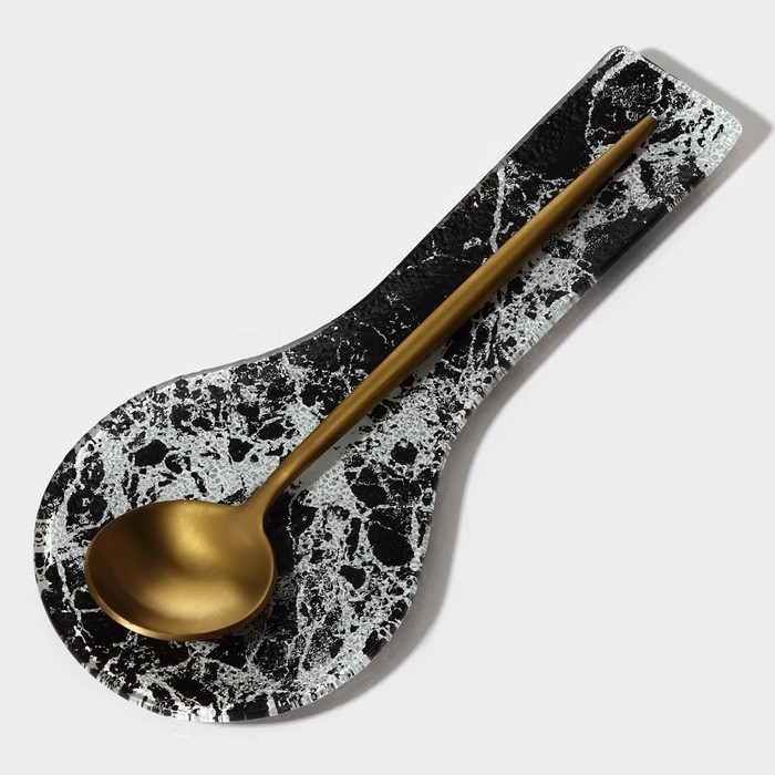 Подставка под ложку Magistro «Мрамор», 24×11×1 см, цвет чёрный Подставка под ложку Magistro «Мрамор», 24×11×1 см, цвет чёрный