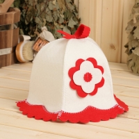 Набор для бани: шапка и коврик "Красотка" Набор для бани: шапка и коврик "Красотка"