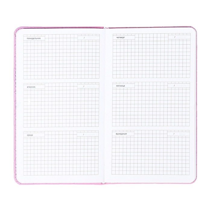 Планинг карманный недатированный, 80 листов, 100х170 мм, deVENTE.Tailor, твердая обложка кожзам с поролоном, хлястик, ляссе, блок 70%, сиреневый