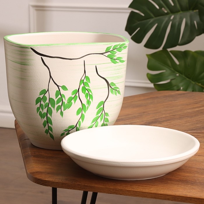 Горшок цветочный "Кустарник" роспись 6 л