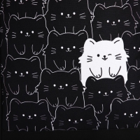 Рюкзак школьный текстильный &laquo;Котики&raquo;, 38х14х27 см, цвет чёрный