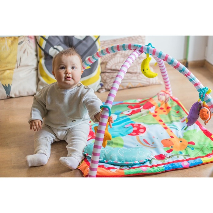 Развивающий коврик с дугами «Слоник и друзья», 5 элем. с музыкой, Крошка Я Развивающий коврик с дугами «Слоник и друзья», 5 элем. с музыкой, Крошка Я