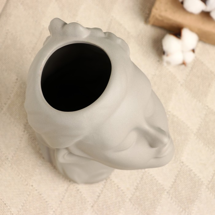 Кашпо - ваза "Лилит" серое 25*14см