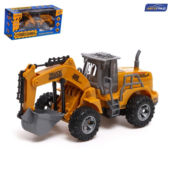 Экскаватор инерционный «Стройтехника», световые эффекты, подвижные детали, цвет жёлтый Экскаватор инерционный «Стройтехника», световые эффекты, подвижные детали, цвет жёлтый