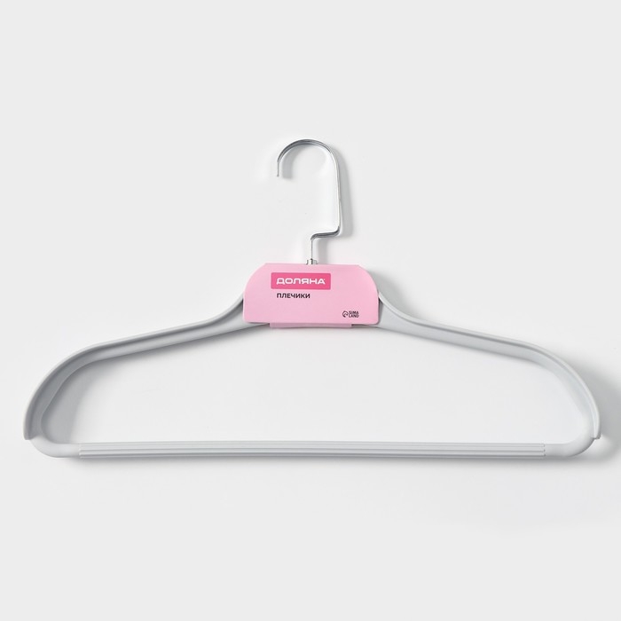 Плечики - вешалка для одежды Доляна, 41,5×24 см, широкие плечики, с перекладиной, цвет серый Плечики - вешалка для одежды Доляна, 41,5×24 см, широкие плечики, с перекладиной, цвет серый