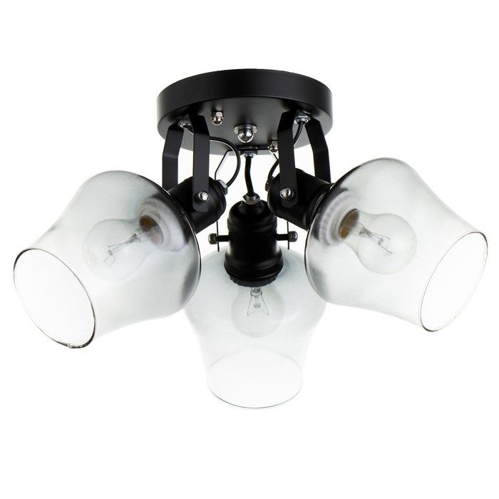 Люстра "Илария" 3xЕ27 40Вт черный 30х30х20 см BayerLux