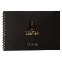 Альбом для рисования А4, 40 листов на гребне "Стимпанк", обложка мелованный картон, матовая ламинация, выборочный лак, блок 100 г/м2, МИКС