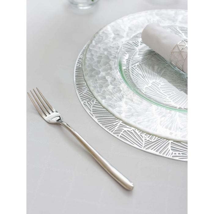 Салфетки сервировочные на стол Доляна «Веер», d=38 см, 4 шт, цвет серебряный Салфетки сервировочные на стол Доляна «Веер», d=38 см, 4 шт, цвет серебряный