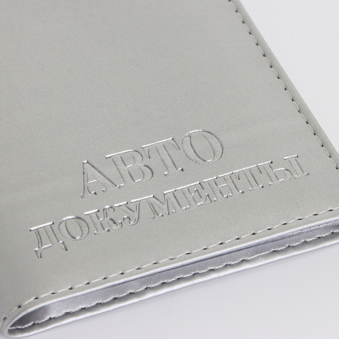 Обложка для автодокументов, цвет серебряный Обложка для автодокументов, цвет серебряный
