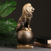 Копилка "Лев на шаре малый" черное золото, 42х17х16см