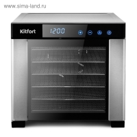 Сушилка для овощей и фруктов Kitfort КТ-1911, 650 Вт, 6 ярусов, 35-75 °С, серебристая Сушилка для овощей и фруктов Kitfort КТ-1911, 650 Вт, 6 ярусов, 35-75 °С, серебристая