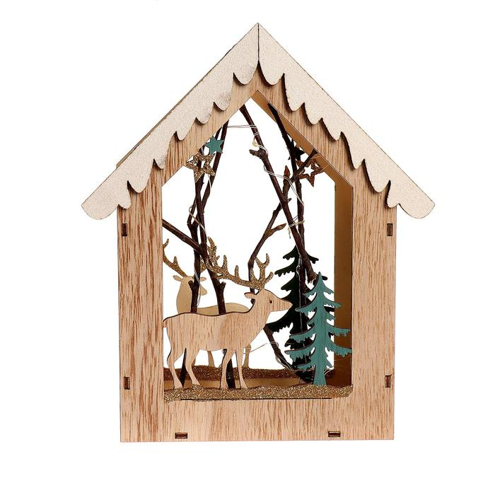 Новогодний декор с подсветкой &laquo;Домик с оленем&raquo; 18&times;5.5&times;22.5 см