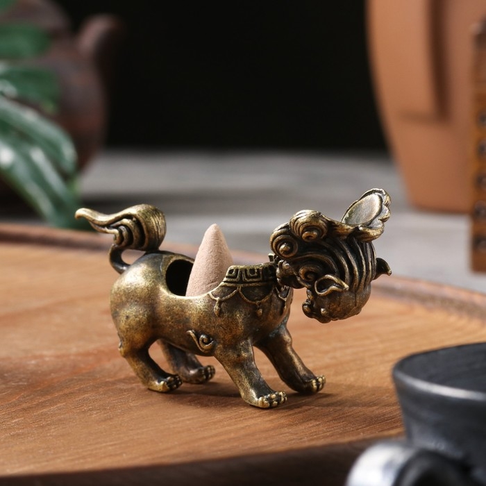 Курильница для благовоний конусов Курильница для благовоний конусов "Лев", 5,5 х 5 см, бронзовый