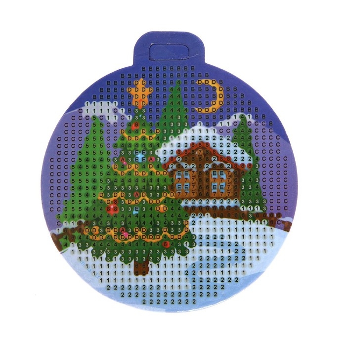 Алмазная мозаика на новый год с частичным заполнением для детей на подвеске &laquo;Ёлочка&raquo;, новогодний набор для творчества